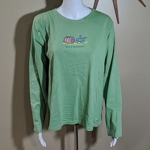 EUC Life Is Good Bed and Breakfast LS Tee